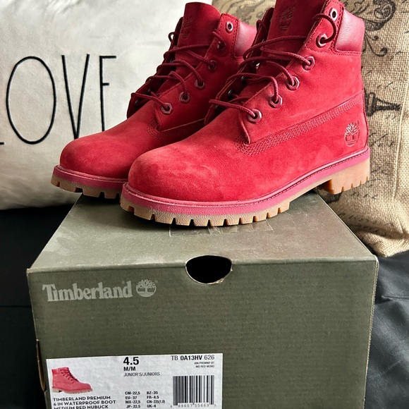 Timberland Other - Timberland 6" Premium 50th Anniversary Waterproof Boots Red Sz 4.5🔥🔥🔥